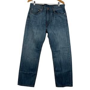 Levis 505 Jeans‎ Mens 36x30 Blue Regular Straight Mid Rise Medium Wash Denim